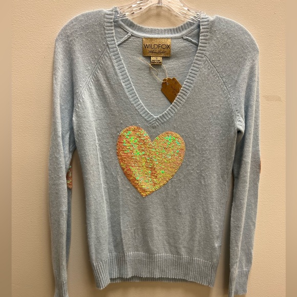 Wild fox Size Small white label Rabbit hair Heart Sweater - Picture 2 of 5